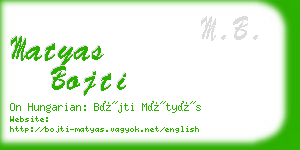 matyas bojti business card